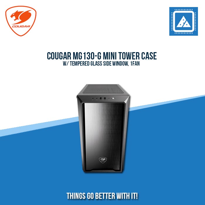 COUGAR MG130-G MINI TOWER CASE W/ TEMPERED GLASS SIDE WINDOW, 1FAN COUGAR MG130-G MINI TOWER CASE W/ TEMPERED GLASS SIDE WINDOW, 1FAN